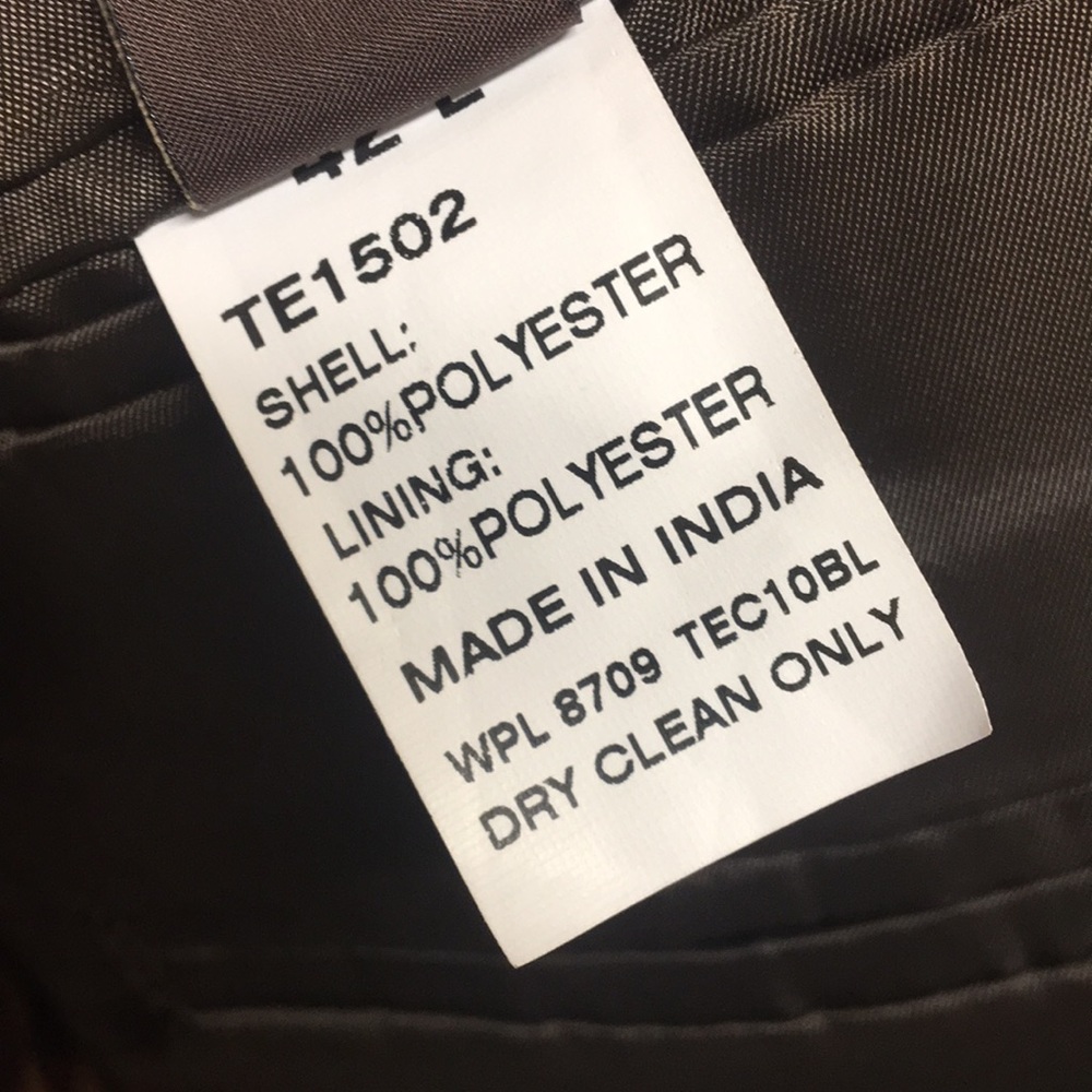 Tasso Elba Brown Pattern Two-Button Sportcoat 42l - image 7